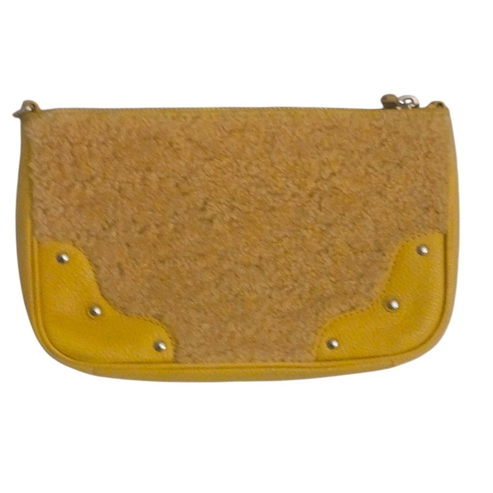 Coach Rhyder Pochette Small Crossbody Yellow Wool & Leather + FREE Bag Charm 🎁‎